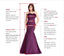 Elegant Blue V-neck Side Split Prom Dresses FP1221