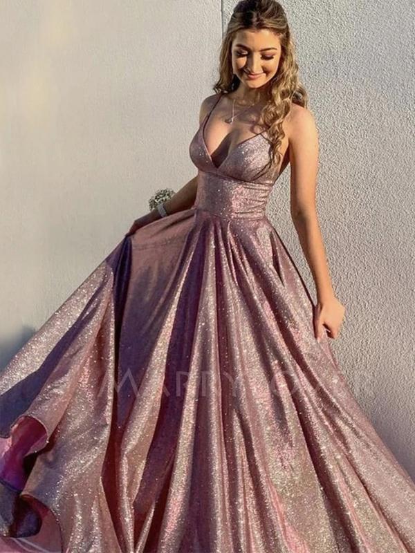 Sex Backless A-Line Sparkle Long Evening Prom Dresses, MR7062 BubbleGowns Sex Backless A-Line Sparkle Long Evening Prom Dresses, MR7062 BubbleGowns