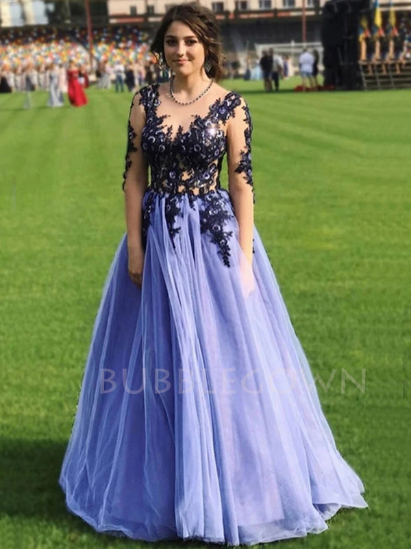 Long See Throuth Sleeves Long Evening Prom Dresses, Cheap Sweet Prom D BubbleGowns Long See Throuth Sleeves Long Evening Prom Dresses, Cheap Sweet Prom D BubbleGowns