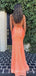 Mermaid Spaghetti Straps Sequin Long Sparkly Evening Prom Dresses, MR8025