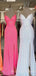 Mermaid Spaghetti Straps Sequin Long Sparkly Evening Prom Dresses, MR8025