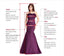 A-line Dusty Tulle V-neck Long Evening Prom Dresses, BGS0385