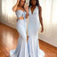 Mismatched Sky Blue Mermaid Cheap Long Custom Bridesmaid Dresses , BGB0054