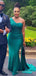 One Shoulder Satin Long Custom Mermaid Bridesmaid Dresses, BGB0078