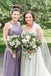 Purple Chiffon A-line Long Custom Cheap Bridesmaid Dresses, BGB0083