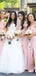 Sweetheart Pink Mermaid Long Custom Off Shoulder Bridesmaid Dresses, BGB0086