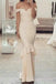 Mermaid Champagne Off Shoulder Long Custom Bridesmaid Dresses, BGB0139