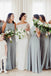 Simple Grey Sheath Long Custom Bridesmaid Dresses, BGB0146