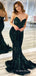 Sparkly Dark Green Sequins Mermaid Long Evening Prom Dresses, Custom Sweetheart Prom Dresses, BGS0270