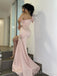 One Shoulder Satin MermaidLong Evening Prom Dresses, Formal Side Slit Prom Dress, BGS0312