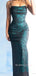 Black Blue Spaghetti Straps Mermaid Spaghetti Straps Long Evening Prom Dresses, BGS0394