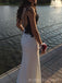 Spaghetti Straps Ivory Mermaid Black Appliques Long Prom Dresses, BGS0452