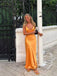 Simple Satin Deep V-neck Long Prom Dresses, Spaghetti Straps Custom Prom Dress, BGS0468