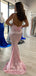 Morden Pink Satin Mermaid Long Prom Dresses, Backless Prom Dress, BGS0474