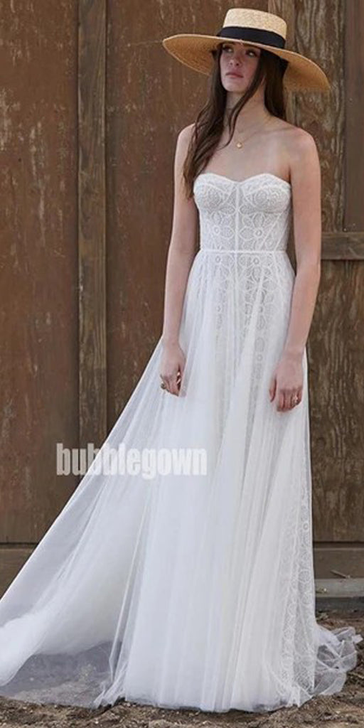 Elegant Swetheart A-line Tulle Dream Wedding Dresses, BGH040