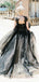 Black Applique Tulle Elegant Cheap Evening Long Prom Dress Ball Gown, BG51495