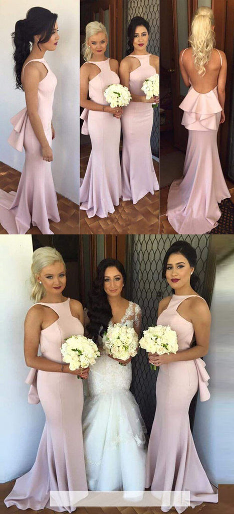 Charming Open Back Sexy Mermaid Long Bridesmaid Dresses, BG51334 - Bubble Gown