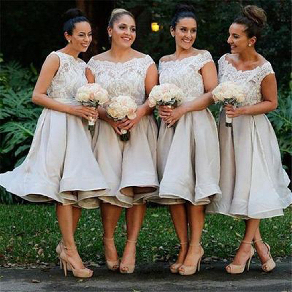 Lace Organza Knee-Length On Sale Short Bridesmaid Dresses Ball Gown, BG51294 - Bubble Gown