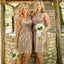 Gold Sequin Mismatched Shinning Knee-Length Cheap Bridesmaid Dresses, BG51315
