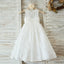 Ivory Cute Lace Flower Girl Dresses, Open Back Little Girl Dresses, FGS013