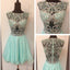 Seen Throug Beaded Top Blue Cute Homecoming Dresses, BG51480