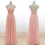 Long Chiffon Pink Sweet Heart Open Back Bridesmaid Dresses, BG51245 - Bubble Gown