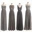 Grey Mismatched Styles Chiffon Formal Long Bridesmaid Dresses, BG51277