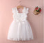 Cute V Neck Tulle Ivory Mini Flower Girl Dresses, Weding Cheap Little Girl Dresses, FGS019