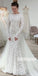 Gorgeous Open Back Long Sleeve Lace Dream Wedding Dresses, BGH042