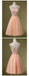 Peach Tulle Beaded Short Cute Graduation Homecoming Dresses, BG51489