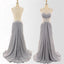 Gray Formal Maxi Cheap Sleeveless Elegant Long Prom Dresses, BG51083 - Bubble Gown