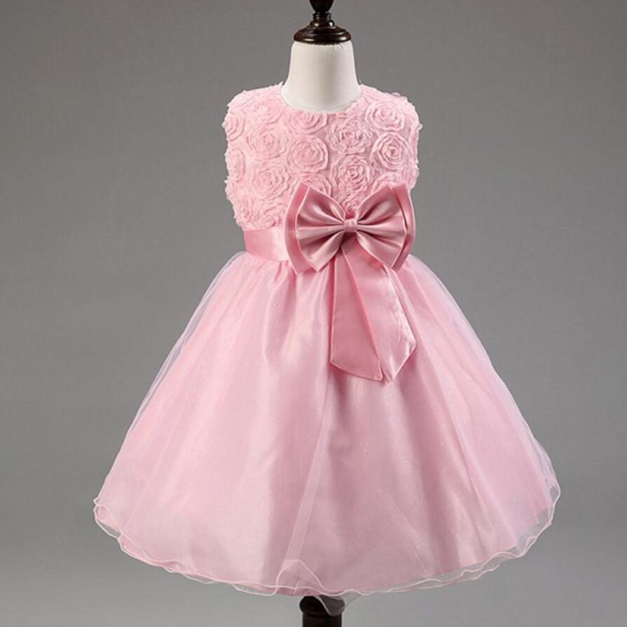 Pink Beautiful On Sale Lovely Flower Girl Dresses, Weding Cheap Little Girl Dresses with Bow, FGS022