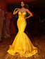 Yellow Mermaid Sweetheart Simple Long Bridesmaid Prom Dresses GDW104