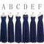 Classic Popular Navy Blue Mismatched Cheap Long Bridesmaid Dresses, BG51260 - Bubble Gown