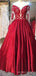 Red Long Sleeves Off the Shoulder Long 2017 Prom Dress Ball Gown, BG51515
