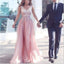 Pink V Neck Applique Affordable Pretty Long Prom Dress, BG51498