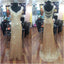 Charming Sparkle Gold Sequin Seen Through Back Long Prom Dress, BG51500
