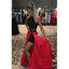 2 Pieces Black Lace Sexy Red Unique Cheap Long Prom Dress, BG51504