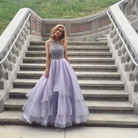Lavender Beaded Top Inexpensive Evening Ball Gown Long Prom Dresses, B BubbleGowns Lavender Beaded Top Inexpensive Evening Ball Gown Long Prom Dresses, B BubbleGowns