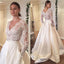 Long Sleeves Lace V Neck Elegant Inexpensive Long Wedding Dresses, BG51584 - Bubble Gown