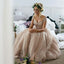 Cap Sleeves Lace Top Tulle Charming Long Bridesmaid Prom Dresses, BG51598 - Bubble Gown