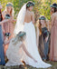 Cheap Open Back Halter Chiffon Lace Beach Simple Long Wedding Dresses, BG51599 - Bubble Gown