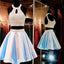 2 Pieces Open Back Lovely Beaded Short Homecoming Dresses, BG51406 - Bubble Gown
