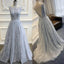 Elegant Low Back Tulle Applique Long Affordable Evening Prom Dresses, BG51542