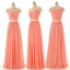 Beaded Cap Sleeve Sweet Heart Chiffon Long Bridesmaid Dresses, BG51052 - Bubble Gown