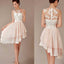 Blush Pink Junior Hi-Lo Knee-Length Wedding Bridesmaid Dresses, BG51255 - Bubble Gown