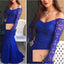 Long Royal Blue Sexy Long Sleeve Lace Prom Dresses, BG51184