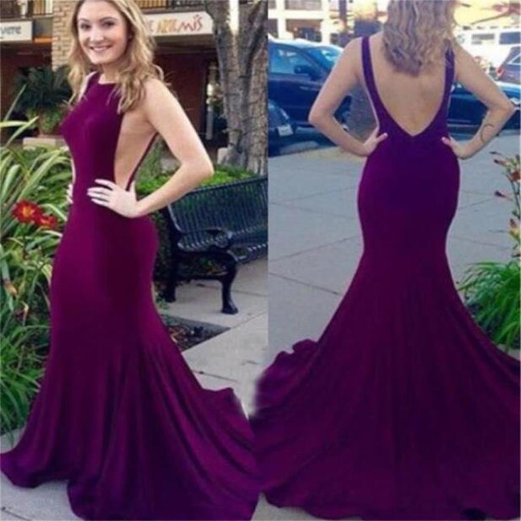 Backless Sexy Mermaid Evening Inexpensive Long Prom Dress, BG51154 - Bubble Gown