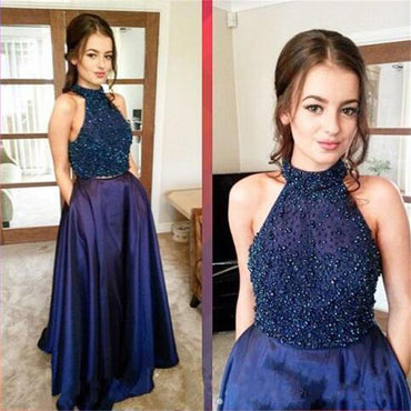 Long Cheap Custom Make Royal Blue Sleeveless Prom Dresses, BG51120 - Bubble Gown