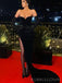 Mermaid Black Velvet Strapless Long Evening Prom Dresses, Custom Sweet Heart Prom Dress, BGS0167
